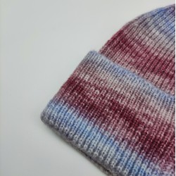 Knitted Cap With Bold Line Gradient Color