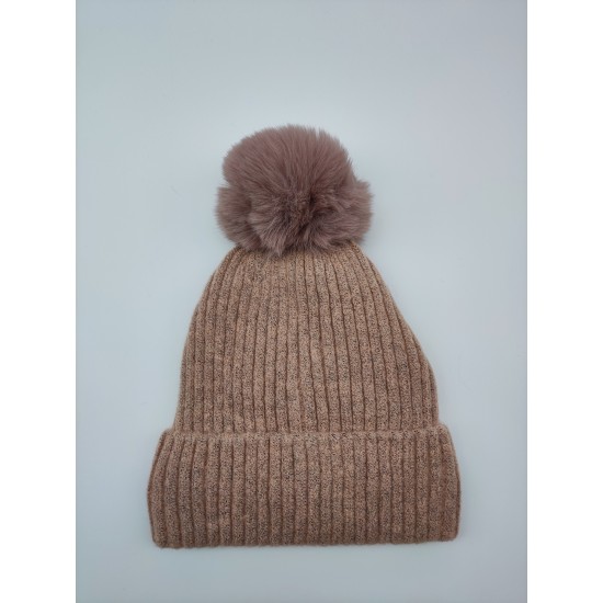 Add A Fluffy Ball Knit Cap