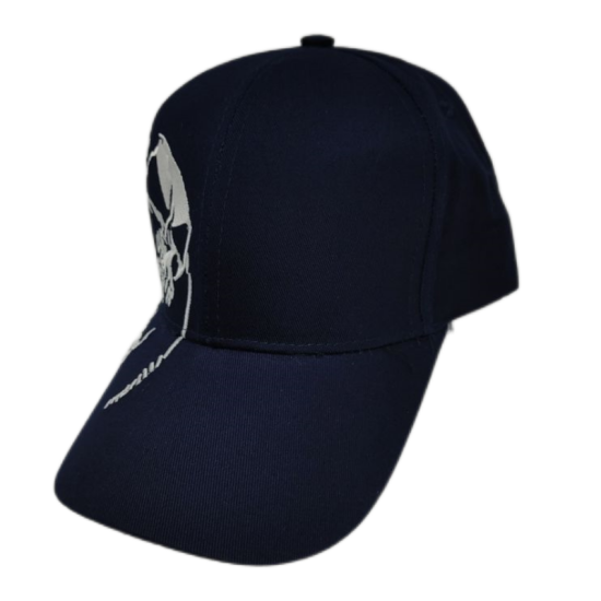 Navy blue skull embroidered baseball cap