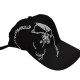 Black skull embroidered baseball cap