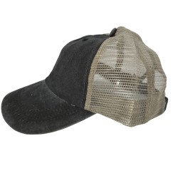 Black do old washed cotton solid color light plate mesh cap baseball cap