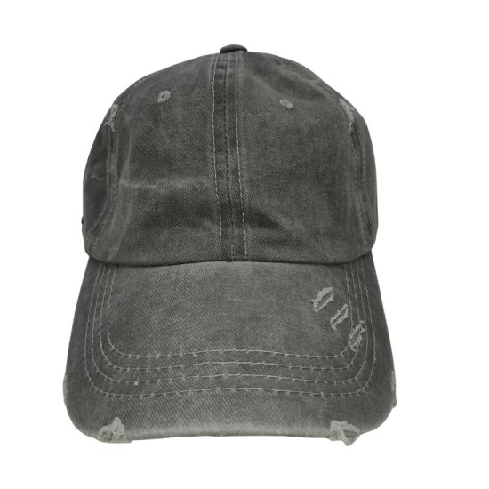 Gray solid color baseball cap