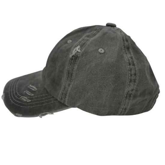 Gray solid color baseball cap