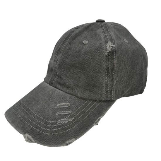 Gray solid color baseball cap