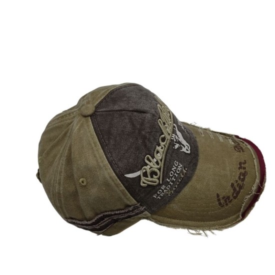 Old khaki bullhead baseball cap