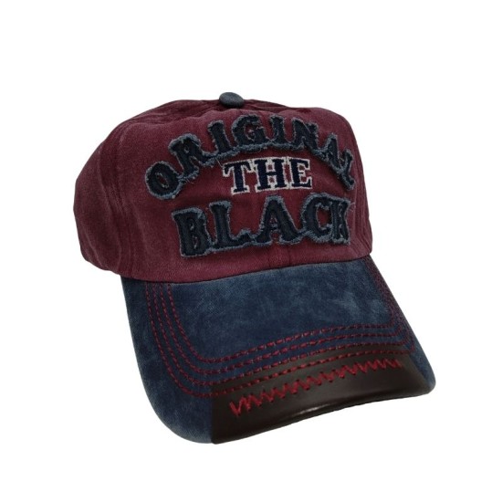 Red original black washed Cowboy baseball cap