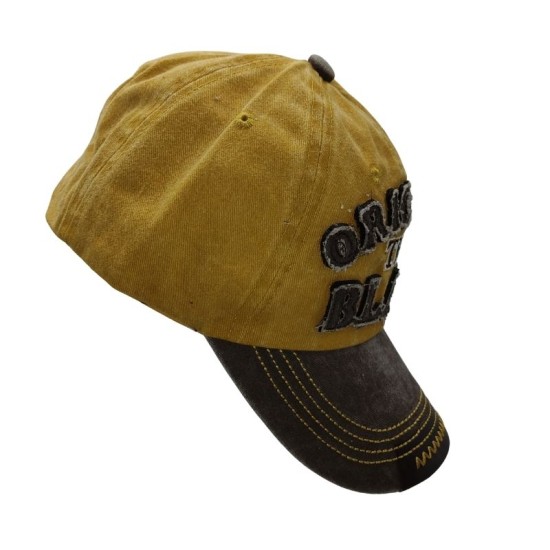 Yellow original black washed Cowboy baseball cap