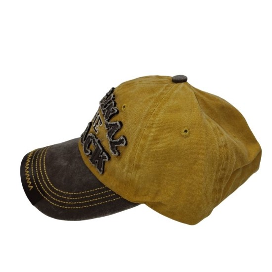 Yellow original black washed Cowboy baseball cap