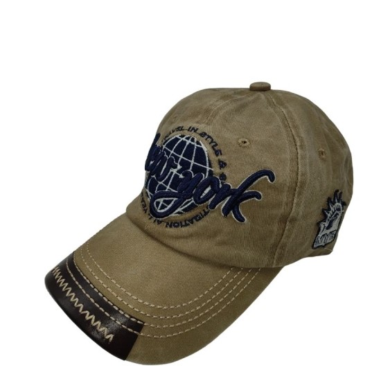 Baseball cap with khaki letters