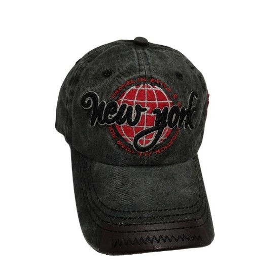 Baseball cap with black letters