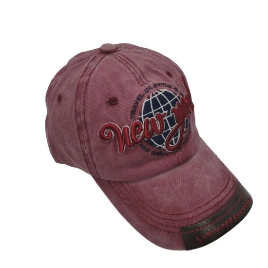 Baseball cap with red letters