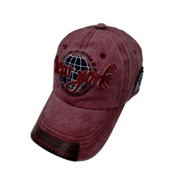 Baseball cap with red letters