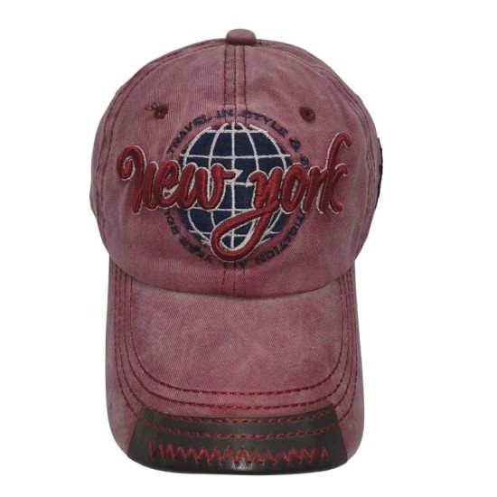 Baseball cap with red letters