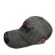 Gray lettered baseball cap