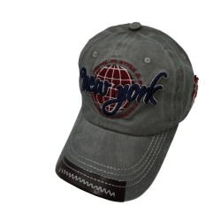 Gray lettered baseball cap