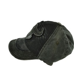 Black cloth bullhead baseball cap