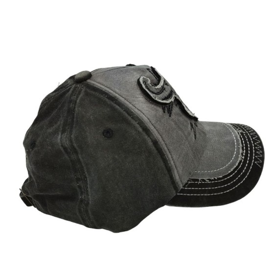 Grey cloth bullhead baseball cap