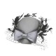 Gray French bow small bow hat