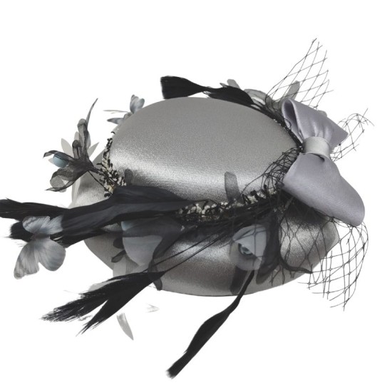 Gray French bow small bow hat