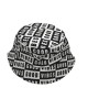 Large black and white letter paneling Fisherman's hat