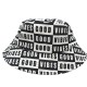 Large black and white letter paneling Fisherman's hat