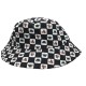 Butterfly black and white splicing checkerboard Fisherman's hat  