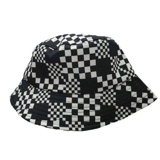 Stitching checkerboards Fisherman's hat