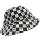 Flowers and hearts stitch the checkerboard Fisherman's hat