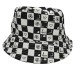 Flowers and hearts stitch the checkerboard Fisherman's hat