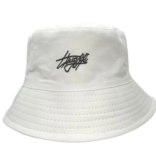 White embroidered visor